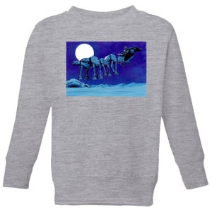 Star Wars AT-AT Darth Vader Sleigh Kids' Christmas Sweatshirt - Grey