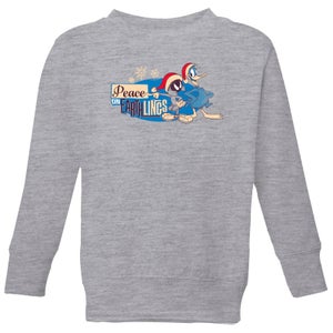 Looney Tunes Peace Among Earthlings Kids' Christmas Sweater - Grey