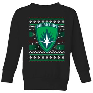 Guardians Of The Galaxy Badge Pattern Christmas Kids' Christmas Sweatshirt - Black