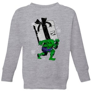 Marvel The Incredible Hulk Christmas Present Kids' Christmas Sweater - Grey