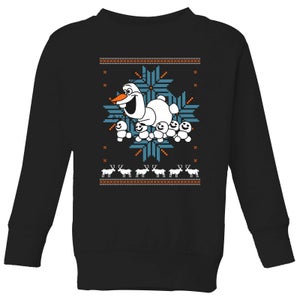 Disney Frozen Olaf and Snowmen Kids' Christmas Sweater - Black