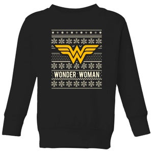 DC Wonder Woman Kinder Weihnachtspullover - Schwarz