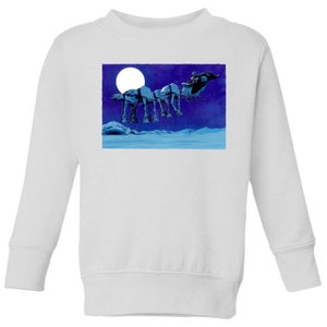 Star Wars AT-AT Darth Vader Sleigh Kids' Christmas Sweatshirt - White