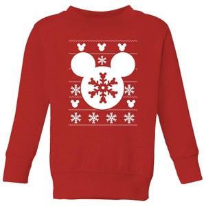 Disney Snowflake Silhouette Kids' Christmas Sweater - Red