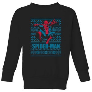 Marvel Spider-Man Kinder Weihnachtspullover – Schwarz