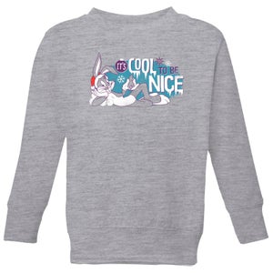 Looney Tunes Its Cool To Be Nice Kids' Christmas Sweatshirt - Grey