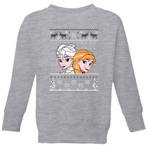 Disney Frozen Elsa and Anna Kids' Christmas Sweatshirt - Grey