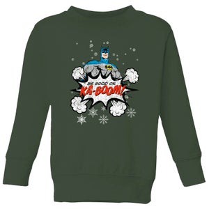 DC Batman Be Good Kids' Christmas Sweatshirt - Forest Green