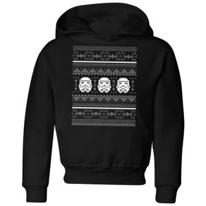 Star Wars Stormtrooper Knit Kids' Christmas Hoodie - Black