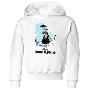 Mary Poppins Rooftop Landing Kids' Christmas Hoodie - White