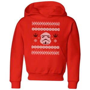 Sudadera con capucha navideña Stormtrooper Knit para niño de Star Wars - Rojo