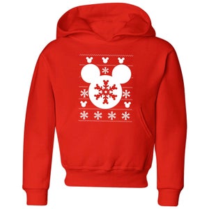 Disney Snowflake Silhouette Kids' Christmas Hoodie - Red