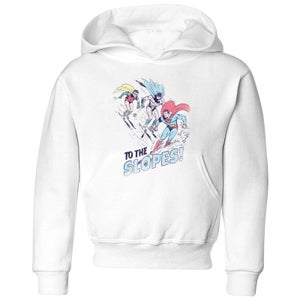 DC To The Slopes! Kids' Christmas Hoodie - White
