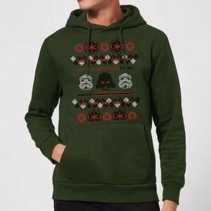 Star Wars Empire Knit Christmas Hoodie - Forest Green
