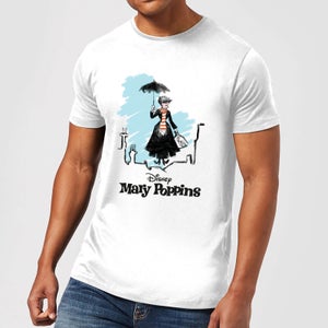 Mary Poppins Rooftop Landing Men's Christmas T-Shirt - White