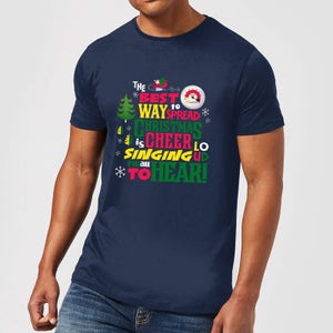 Elf Christmas Cheer Men's Christmas T-Shirt - Navy