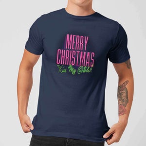 Camiseta navideña para hombre Merry Christmas (Kiss My) de National Lampoon - Azul marino