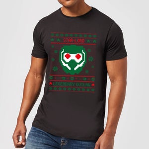 Guardians Of The Galaxy Star-Lord Pattern Men's Christmas T-Shirt - Black