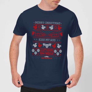 National Lampoon Merry Christmas Knit Herren Christmas T-Shirt - Navy Blau
