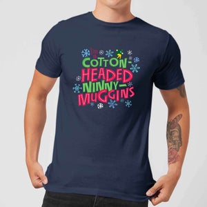Elf Cotton-Headed Ninny-Muggins Herren Christmas T-Shirt - Navy Blau