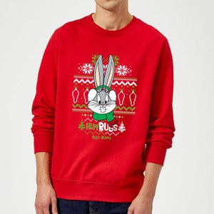 Looney Tunes Bugs Bunny Knit Christmas Sweatshirt - Red