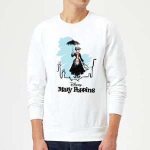 Mary Poppins Rooftop Landing Christmas Sweatshirt - White
