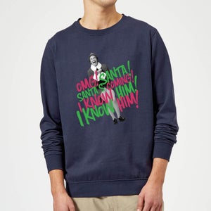 Elf Santa! I Know Him! Christmas Sweatshirt - Navy