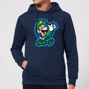 Nintendo Super Mario Luigi Kanji Hoodie - Navy