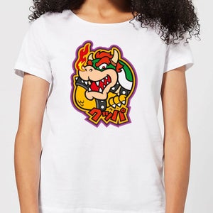 Nintendo Super Mario Bowser Kanji Women's T-Shirt - White