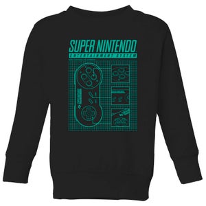 Nintendo Super Nintendo Entertainment System Blueprint Kids' Sweatshirt - Black