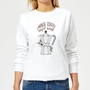 Barlena Make Coffee Not War Women's Sweatshirt - White