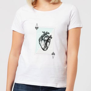 Barlena Ace Of Hearts Women's T-Shirt - White