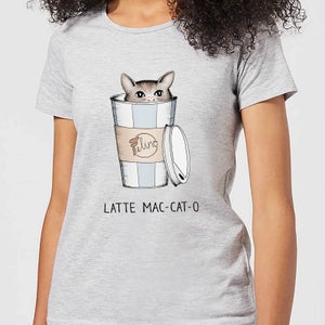 Barlena Latte Mac-Cat-O Women's T-Shirt - Grey
