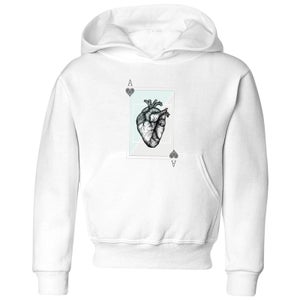 Barlena Ace Of Hearts Kids' Hoodie - White