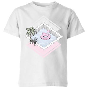 Barlena Flamingos Paradise Kids' T-Shirt - White