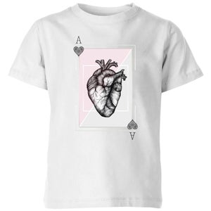 Barlena Ace Of Hearts Kids' T-Shirt - White