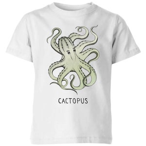 Barlena Cactopus Kids' T-Shirt - White