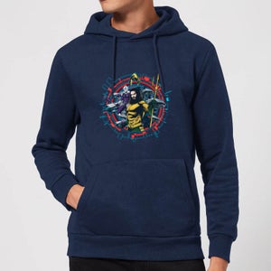 Aquaman Circular Portrait hoodie - Navy