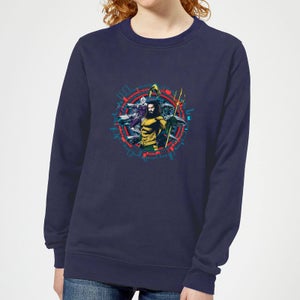 Aquaman Circular Portrait Women's Sweatshirt - Navy