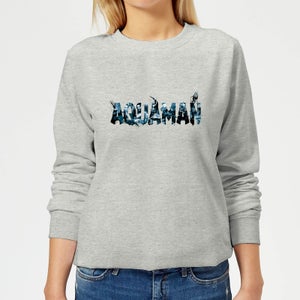 Aquaman Chest Logo Women's Sweatshirt - Grey