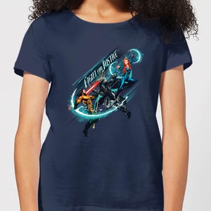 Aquaman Fight For Justice Damen T-Shirt - Navy Blau