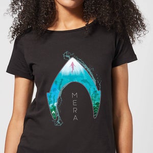 Aquaman Mera Logo Damen T-Shirt - Schwarz