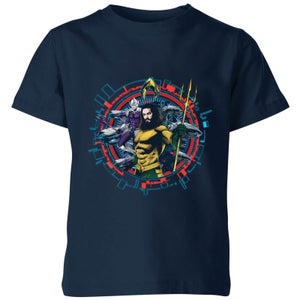 Aquaman Circular Portrait kinder t-shirt - Navy