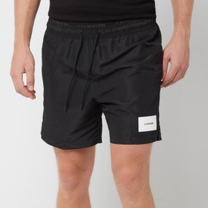 Calvin Klein Men's Medium Double Waistband Swim Shorts - Black