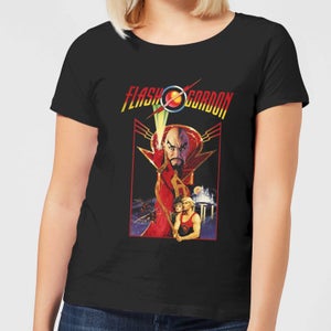 Flash Gordon Retro Movie dames t-shirt - Zwart