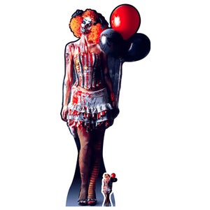 IT IS A VERY Scary Female Clown Lifesize Cardboard Cut Out