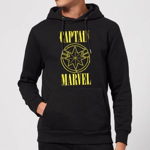 Captain Marvel Grunge Logo Hoodie - Black