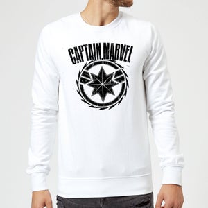 Felpa Captain Marvel Logo - Bianco