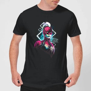 Captain Marvel Neon Warrior Men's T-Shirt - Black