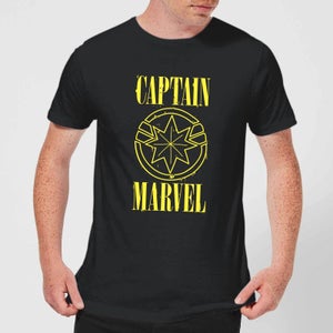 T-Shirt Captain Marvel Grunge Logo - Nero - Uomo